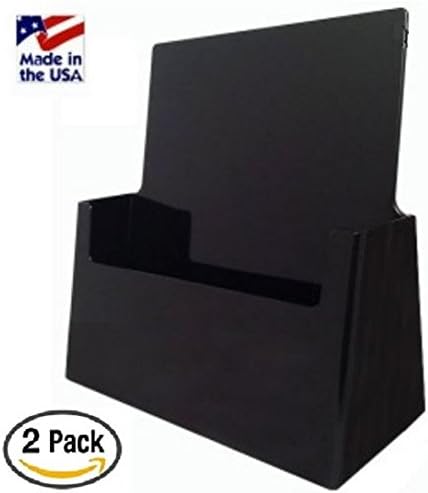 ShipHip 2 Pack Full Sheet 8.5" x 11" Black Brochure Holder Document/Trade Show Display Letter Size Made in The USA