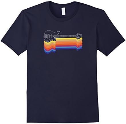 Mens Electric Bass Guitar T-Shirt 5 String Bass Instrument Music Medium Navy