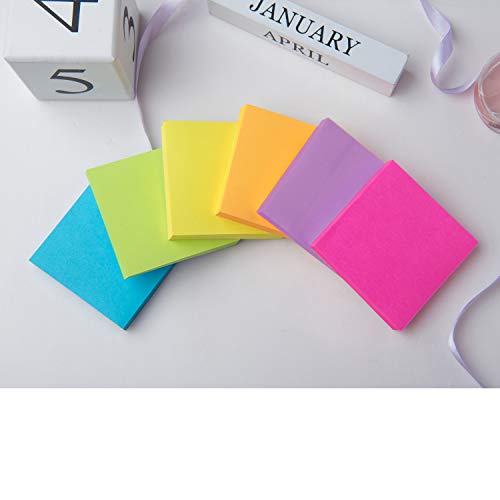 Sticky Notes 3x3 Self-Stick Notes 6 Bright Multi Colors Purple Sticky Notes 6 Pads 100 Sheet/Pad (6) - Thumbnail 2