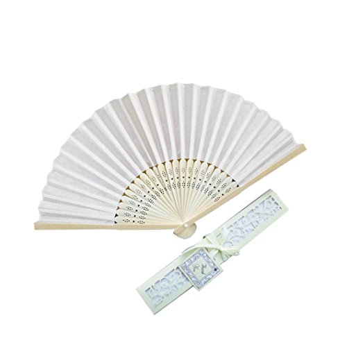 Folding Fan Vibola Chinease/Japanese Folding Silk Hand Fan, Women Hand Folding Fans Hand Fan Gift fan Craft fan Folding Fan Dance Fan (Beige)