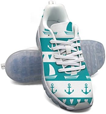 FAAERD Anchor Sailboat Hear Men's Fashion Lightweight Mesh Air Cushion Sneakers Gym Shoes