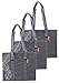 PLANET E Reusable Grocery Bags - Heavy Duty Shopping Bags with Handles, Kitchen Reusable Grocery Totes, Durable Grocery Bag Carrier and Tote, Hard Bottom for Extra Support (3 Pack)