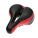 OUTERDO Bike Seat MTB Bike Saddle Dual Spring Comfort Bicycle Saddle with Safety Reflective Tape Soft Foam Ergonomic Wide Cycling Seat for Road Bike and Mountain Bike