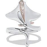 Ecooon 925 Sterling Silver Stingray open adjustable Ring for women and girls, cute ocean Animal adjustable Cubic Zirconia ring, Manta Ray Wrap Open Ring for Women Girls gift Jewelry size 6-10