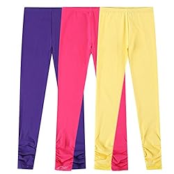 Bienzoe Girls School Yoga Leggings: Kids Cotton