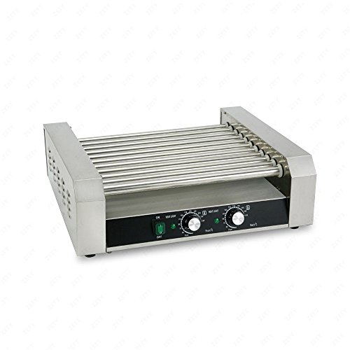 Senrob Electric 30 Hot Dog 11 Roller Grill Cooker Machine 2200-Watt with Cover for Commercial and Household Uses