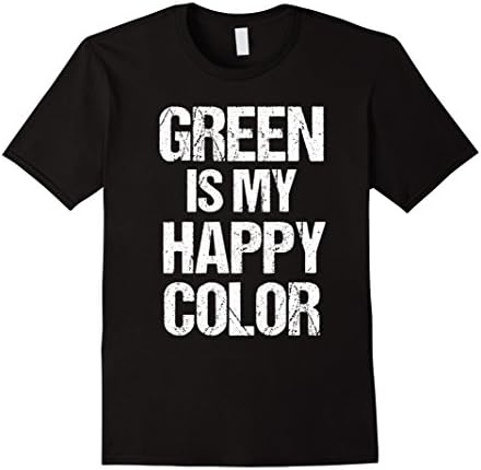 Womens Christmas T-Shirt Funny Green is My Happy Color Nature Medium Black