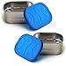 ECOlunchbox Blue Water Bento Splash Pod - Leak-proof Stainless Steel and Silicone Snack Container - Set of 2