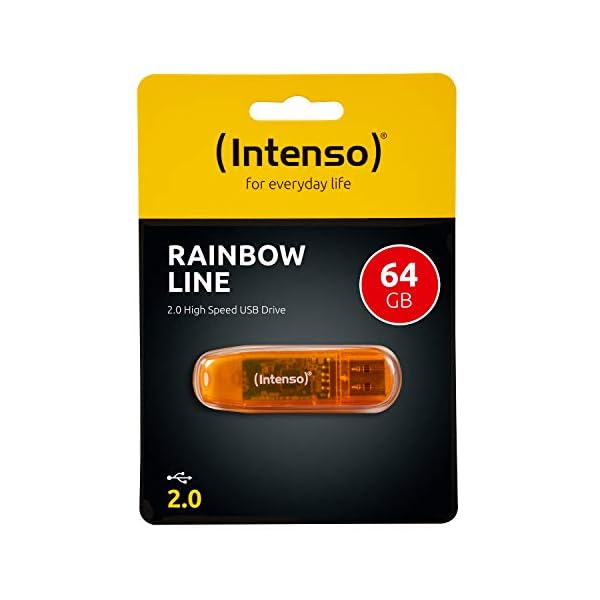 Intenso Rainbow Line 64 GB USB-Stick USB 2.0 Orange – Bild 4