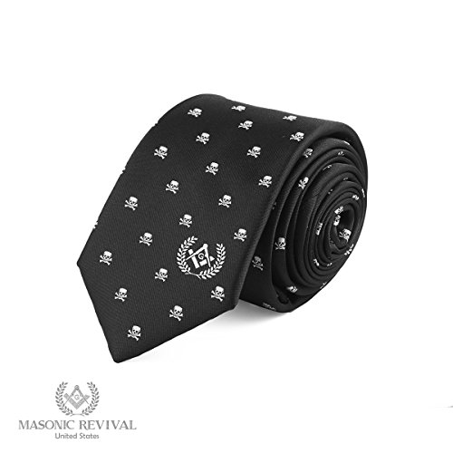 Memento Mori Necktie by Masonic Revival (Skull and Bones Width: 2.5" Slim)