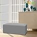 Easy-Going Stretch Ottoman Cover Folding Storage Stool Furniture Protector Soft Rectangle slipcover with Elastic Bottom (Ottoman X-Large,Light Grey)