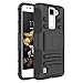 LG K8 Case, Escape 3 Case, Phoenix 2 Case, Zenic(TM) Hybrid Dual Layer Armor Defender Full-body Protective Case Cover with Kickstand & Belt Clip Holster Combo Cover (Black)