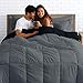 Bare Home Twin/Twin Extra Long Comforter - Reversible Colors - Goose Down Alternative - Ultra-Soft - Premium 1800 Series - All Season Warmth - Bedding Comforter (Twin/Twin XL, Black/Grey)