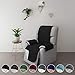 RHF Reversible Oversized Recliner Cover & Slipcover for Oversized Recliner, Machine Washable (XRecliner: Black/Gray)
