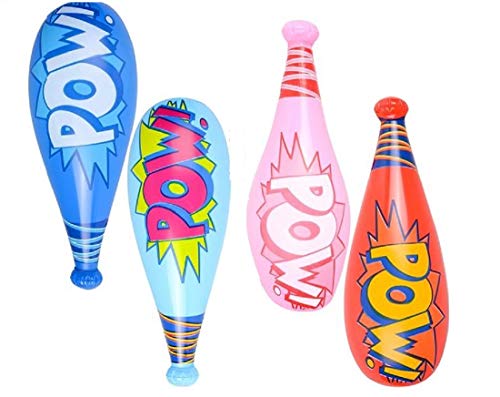 Inflatable 20 Inch Baseball Bat in Bright Colors (Set of 4)