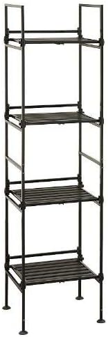 Neu Home Free Standing Storage Shelf 4-Tier Square Espresso