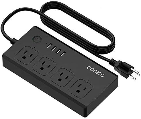 WiFi Smart Surge Protector Power Strip, Conico Multiple Outlets 5ft Extension Cord Charging Station with 4 USB Ports and 4 Individual Controlled Smart Plugs, Compatible with Alexa