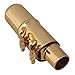 Yibuy #7 Golden Brass B-flat Soprano Saxophone Mouthpiece with Ligature Reed