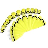 Glow in The Dark kit 24 Pieces Tapers Plugs 00G-20mm Big Gauges Ear Stretching Kit Neon Yellow Acrylic