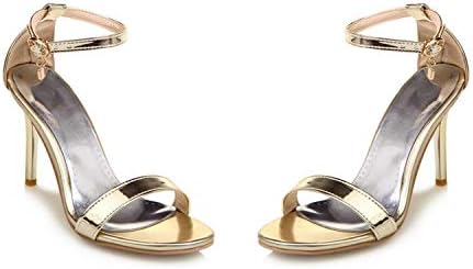 Casual Women Sandals Summer 2019 Hot Ankle Strap High Heel Sandals Red Gold Silver Wedding Shoes