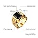 Stainless Steel Gold Plated Black Rhinestone Crystal Ring for Men Women Engagement Wedding Band