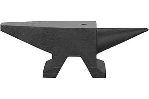 Easmvetaln 66Lbs Cast Steel Anvil, Dual-Ended Horn With High Hardness Round Horn, Large Countertop and Stable Base - Blacksmith Metalsmith Tool for Bending and Shaping, Black