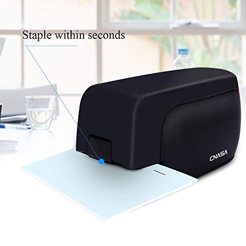 Electric Stapler,CNASA Portable Full Strip Staple Capacity 24 Sheets Jam-Free for Office,Professional,Classroom School and Home Use,Black Battery Operated or AC Adapter（Included） - Thumbnail 4