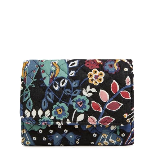 Vera Bradley Women’s Cotton Riley Compact Wallet With Rfid Protection, Enchantment, One Size