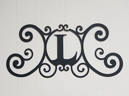 Bookishbunny Wrought Iron Metal Scrolled Monogram Initial 26 Letter Door Wall Decoration Plaque Art, 2mm Thick(L-)