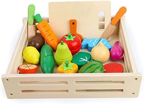 おままごとセット 木製 マグネット キッチン ごっこ遊び 木のおもちゃ 野菜 果物 食べ物 食品衛生法検査済 赤ちゃん 幼児 子ども 男の子 女の子に 誕生日プレゼント 贈り物 出産祝い 入園お祝い 18個セット 18pcs