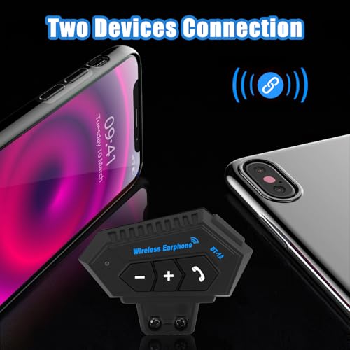Yosoo Health Gear BT12 Motorcycle Intercom Kit Handsfree Bluetooth Headset, Motorcycle Bluetooth Headset, Headset with Speakers Earphones, Support Hands-free Calls