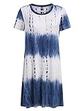ROMWE Women's Short Sleeve Tie Dye Ombre Swing Tunic T-shirt Dress