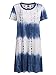 Romwe Loose Casual Short Sleeve Tie Dye Ombre Swing T-Shirt Tunic Dress