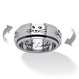 Cat Lady Black Ion-Plated Stainless Steel Spinner Ring