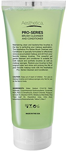 Aesthetica Makeup Brush Cleaner - Cruelty Free Make Up Brush Shampoo for any Brush, Sponge or Applicator - Made in USA - 6 oz.