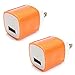 Wall Charger, 2 Pack FreedomTechTM USB AC Universal Power Home Wall Travel Charger Adapter for iPhone 6 Plus 4 5 4S Samsung Galaxy S 2 3 4 5 Note 2 3 4 5 HTC iOS8 (Orange)