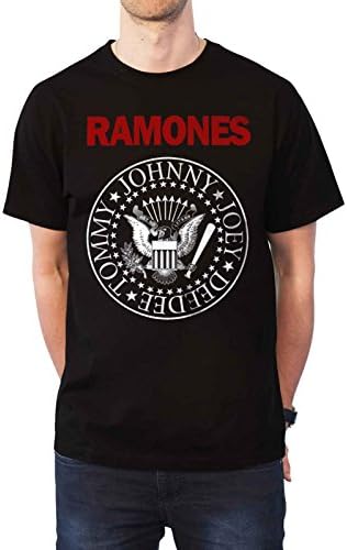 Ramones T Shirt Red Text Presidential Seal Band Logo Official Mens Black