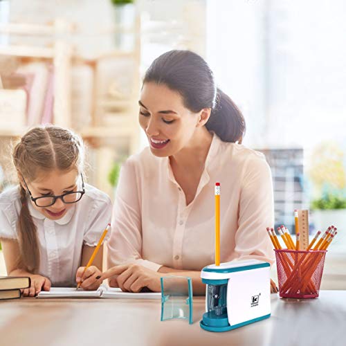 Electric Pencil Sharpener,Battery Operated(No Cord),Electrical Automatic Sharpener with Auto Stop Feature, Electric Sharpener for Home/School/Office,Small and Durable,Kid Friendly (Blue)