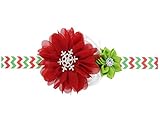ZOONAI Baby Girl Christmas Headbands Infant Flower Bow Hair Bands Accessories