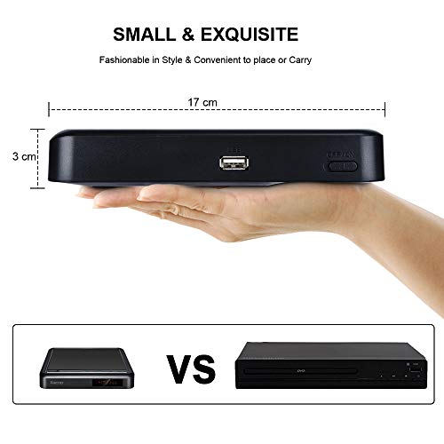 DVD Player for TV CD Player Portable Disc Player with Full HD Gueray Upscaling External HDD Playback DVD-R/RW CD-R/RW USB Port Remote Control DivX AV Audio