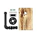 Toilet Paper Holder, Rustic Style Toilet Tissue Roll Holder Black Industrial Iron Pipe with Wooden Storage Wall Mounted Bathroom Shelf