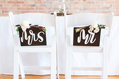 Mr &amp; Mrs Chair Signs - Wooden Wedding Signs
