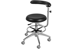 VEVOR Medical Dental Stool Dentist Chair with 360 Degree Rotation Armrest PU Leather Assistant Stool Chair Height Adjustable Doctor Chair