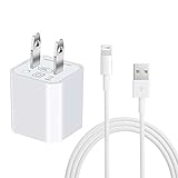 JANX Certified iPhone Charger 5W/2Amp USB Wall Charger and 1M Lightning Cable (Travel USB Wall Charger/Plug/Power Adapter) for IPhone 5/5C/5S/6/6/7/ 7 Plus IPad 2, IPad Air, All Devices Bundle Package