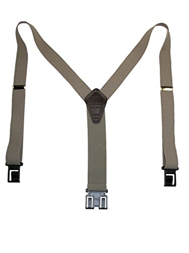 Perry Suspenders Mens Elastic Hook End Jacquard Dress Suspenders Beige