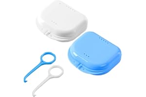 2 Pcs Denture Case Dental Mouth Protection Container Orthodontic Retainer Box with Vent Dental Mouth Protection Holder Storag
