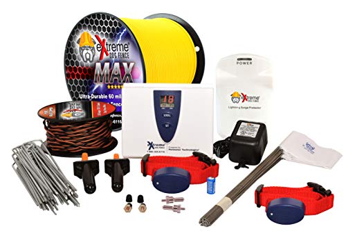 Extreme Dog Fence Max Grade Electric Dog Fence - 2 Dog Kit - 1000 Feet of 14 Gauge-Plus Maximum Duty Wire for Ultimate Performance and Reliability