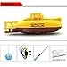 EUDAX Mini RC Water Boat Toy Remote Control Boat Plastic Model Submarine Ship Electric Toy Waterproof Diving in Water indoor Toys for fish tank pools Kids Gift (Yellow)