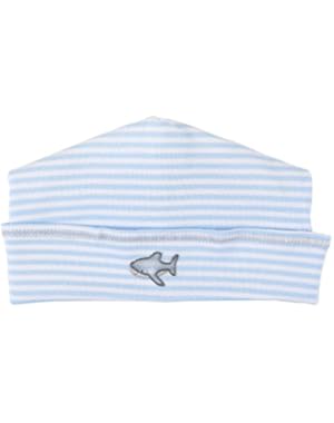 Baby Boys Take a Bite Shark Embroidered Hat Blue