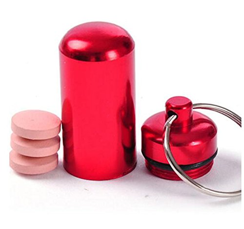 5PCS Different Color Aluminium Travel Mini Pill Box Keyring Waterproof Portable Bottle Container Cache Drug Medicine Holder Case Keychain - Thumbnail 2